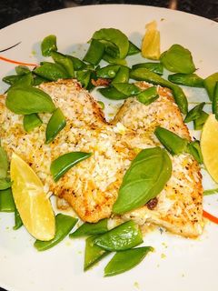 Tőkehal filé kókusszal, lime-al és bazsalikommal LC recept fotója