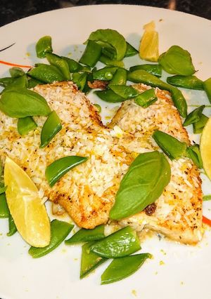 Tőkehal filé kókusszal, lime-al és bazsalikommal LC recept fotója