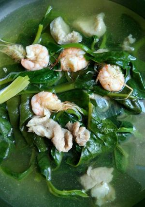 Hình của món Canh mồng tơi tôm thịt.