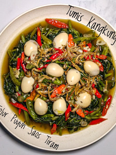 Foto resep Tumis Kangkung Telur Puyuh Saos Tiram