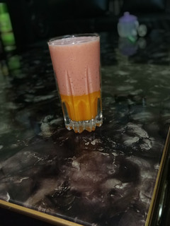A picture of Banana mango juice.