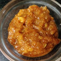 A picture of Sweet and spicy raw mango chutney.