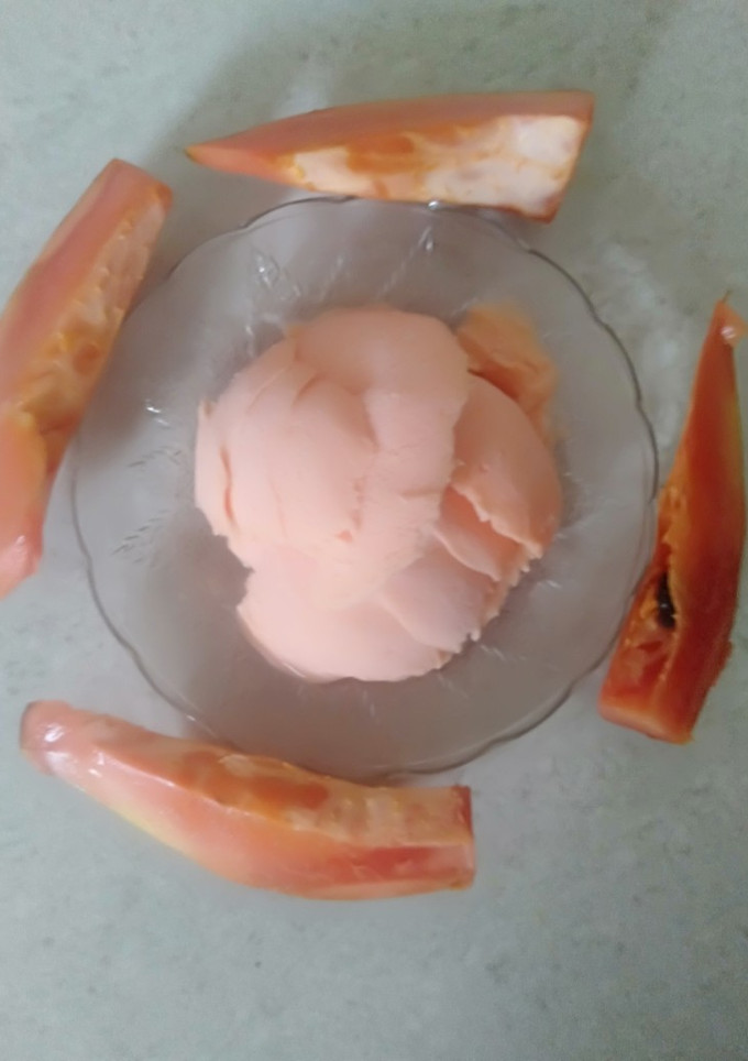પપૈયા આઈસ્ક્રીમ (Papaya Icecream Recipe In Gujarati) રેસીપી મુખ્ય ફોટો