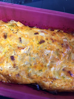 Una foto de Pastel de puerro y pescado