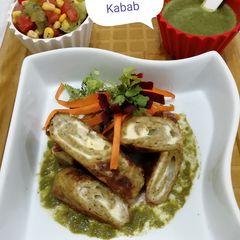 A picture of Chicken cheese kabab.