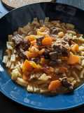 Beef goulash with pasta