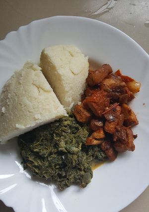 A picture of Ugali Managu and Pork.