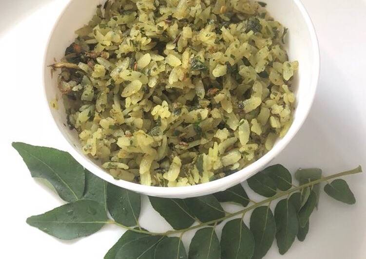 Steps to Make Award-winning Spicy curry leaves poha