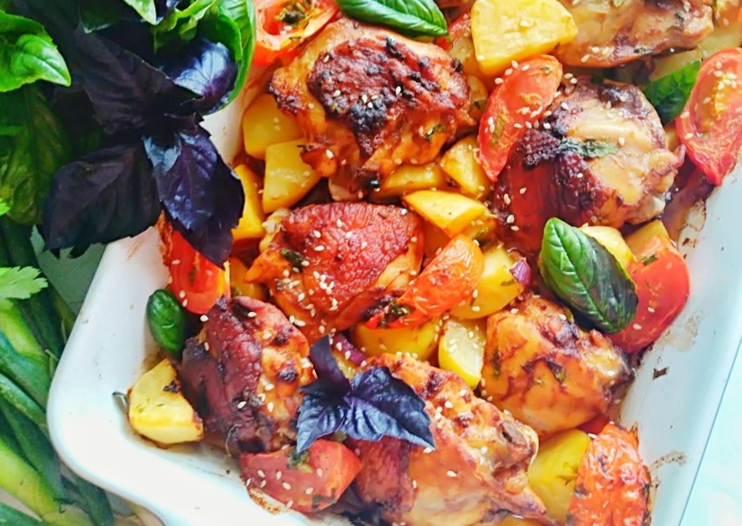 Курица С Картошкой И Помидорами Фото