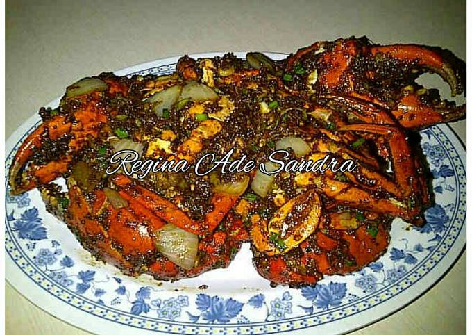 Kepiting Lada Hitam saos Manteppp π