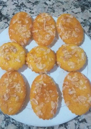 صورة لوصفة بسبوسة فردية بالجزر وعصير البرتقال 😋