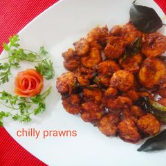 A picture of Chilli prawns.