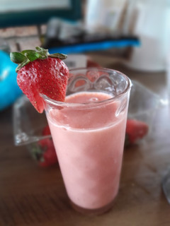 Una foto de Licuado de frutillas