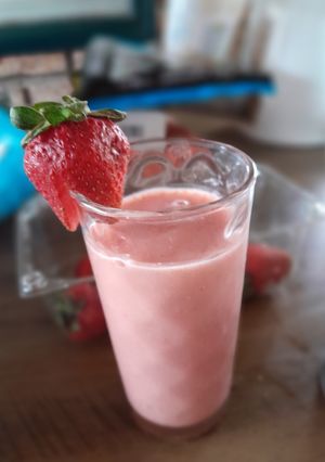 Una foto de Licuado de frutillas