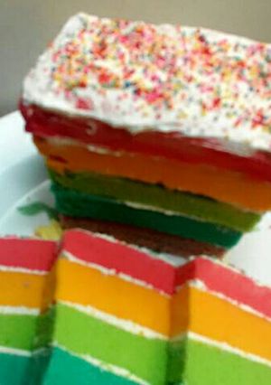 Foto resep Rainbow cake kukus