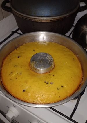 Una foto de Budín de mandarina y con chips de chocolate amargo, en licuadora