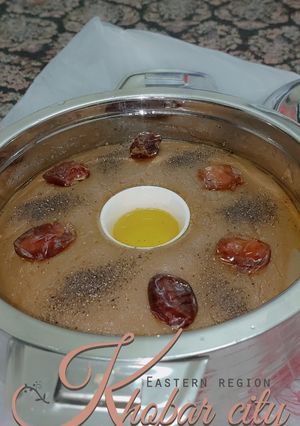 صورة لوصفة عصيدة التمر والدبس