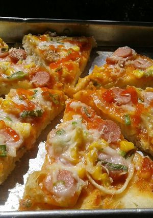 Foto resep PIZZA TANPA ULEN (empuk, kilat, bisa pake teflon)👍