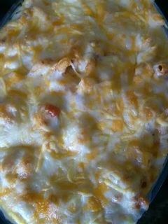 Una foto de Macarrones con carne de pavo gratinado
