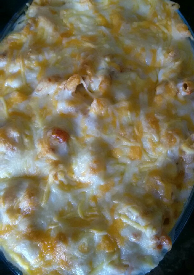 Una foto de Macarrones con carne de pavo gratinado