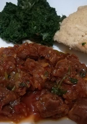 A picture of Gizzard stew.