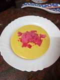 Gazpacho de mango con granizado de fresa