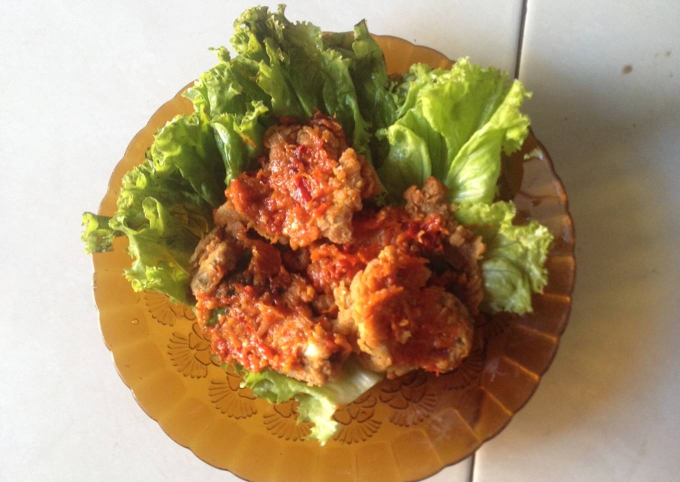 Ayam geprek bumbu pedas