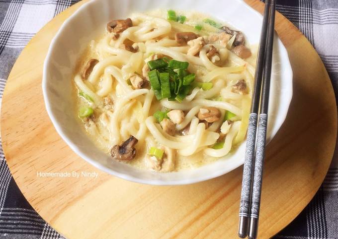 Mie Udon Ayam Jamur Kuah Creamy