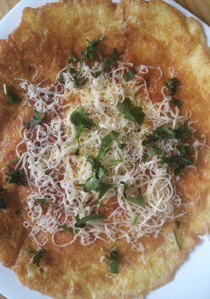 Krumplis sajtos omlett recept fotója