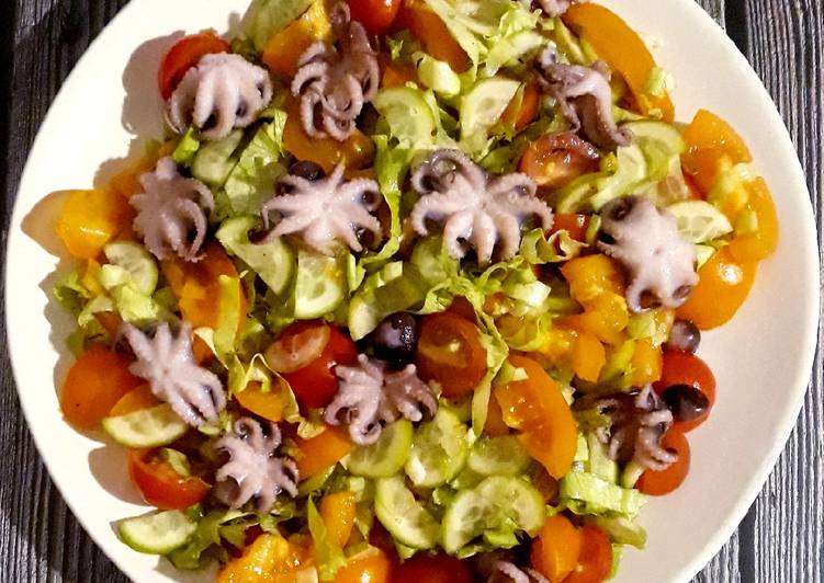 Салат с морепродуктами 🍁🥗🍁🦐🦑🍁🥗🍁