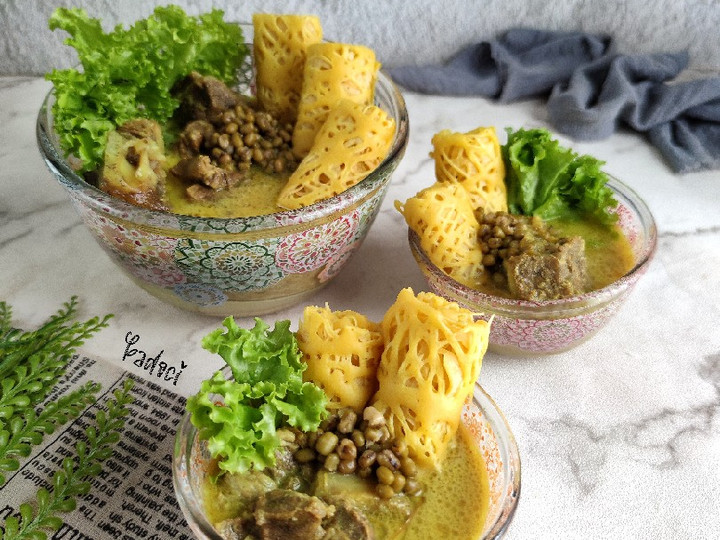  Bagaimana cara buat Roti jala gulai kacang hijau  nagih banget