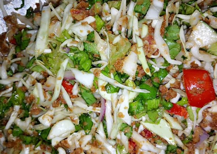 Easiest Way to Prepare Perfect Unique and simple way of making kwadon salad with cabbage