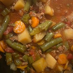 A picture of Slow cooker Hamburger Soup.