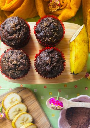 Una foto de “Banana Bread” Muffins 🍌 (con avena + cacao)