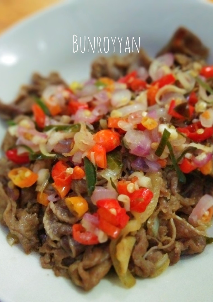 Foto resep Lidah sapi sambal matah