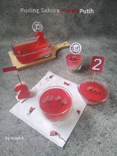 Foto resep Puding Sakura Merah Putih