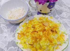 Hình của món Xôi bắp đậu xanh hành phi.