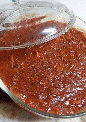 Una foto de Preserva de tomates frescos