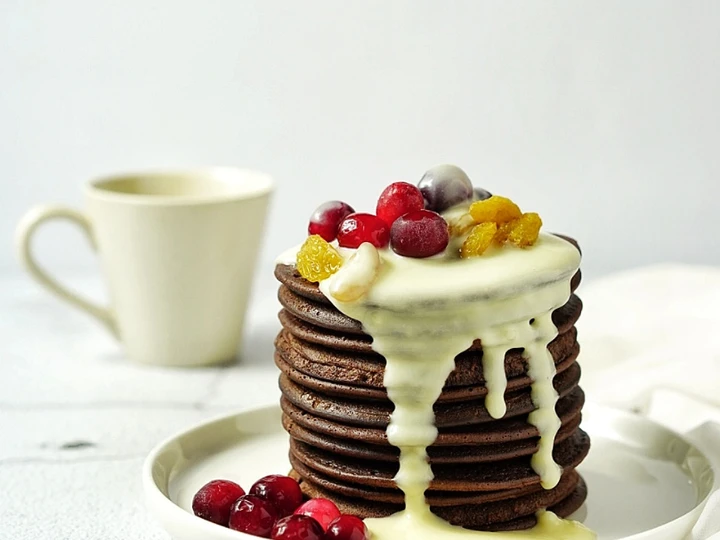 Langkah Gampang Membikin Resep Pancake Chocolate with Vla Pudding Vanilla yang Bisa Manjain Lidah Anti Ribet, Mantap