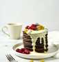 Langkah Gampang Membikin Resep Pancake Chocolate with Vla Pudding Vanilla yang Bisa Manjain Lidah Anti Ribet, Mantap