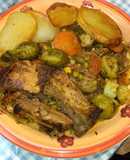 Costillas asadas con verduritas
