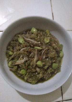 Foto resep Sambal pete teri hijau #ResepPertamaku