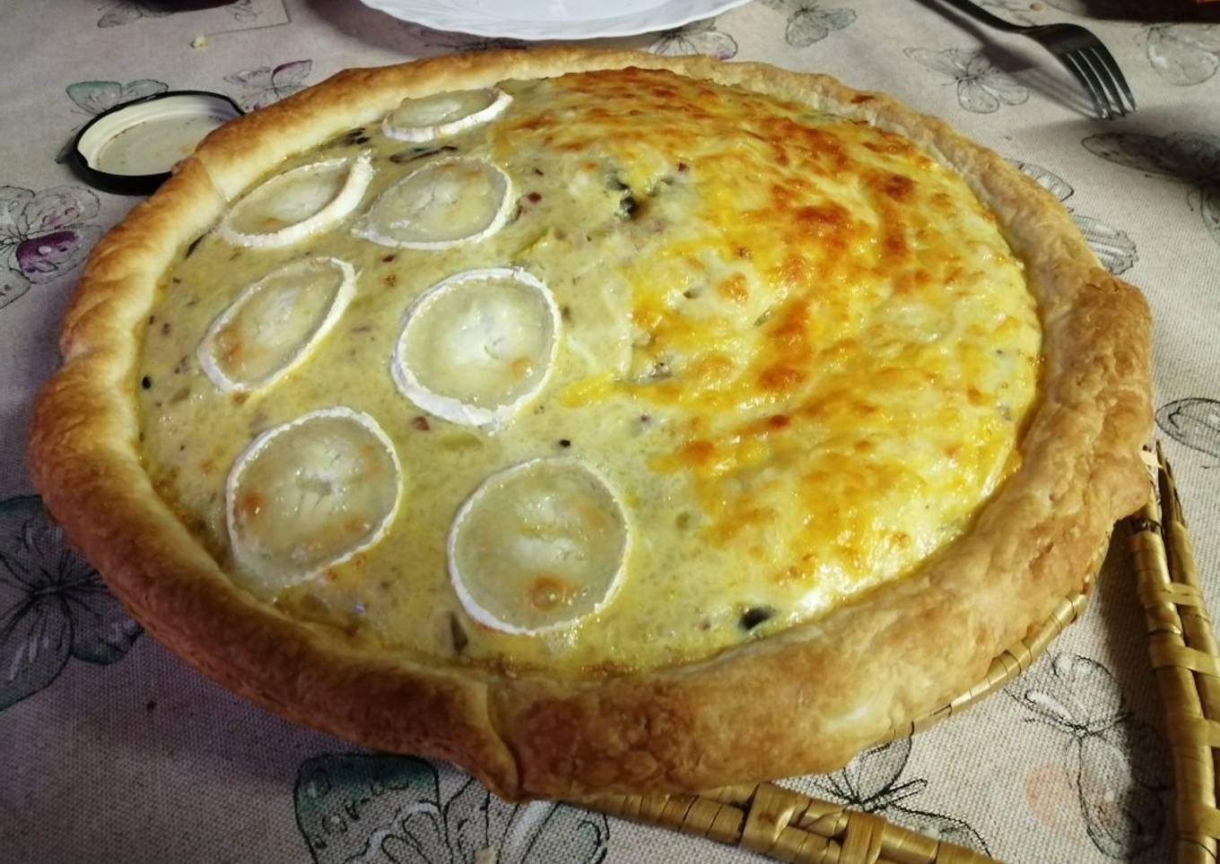 Quiche de coliflor, champiñón y jamón