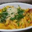 Fideos con crema de zapallo