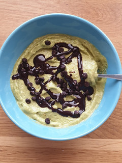 Una foto de Helado de pistacho vegano Thermomix