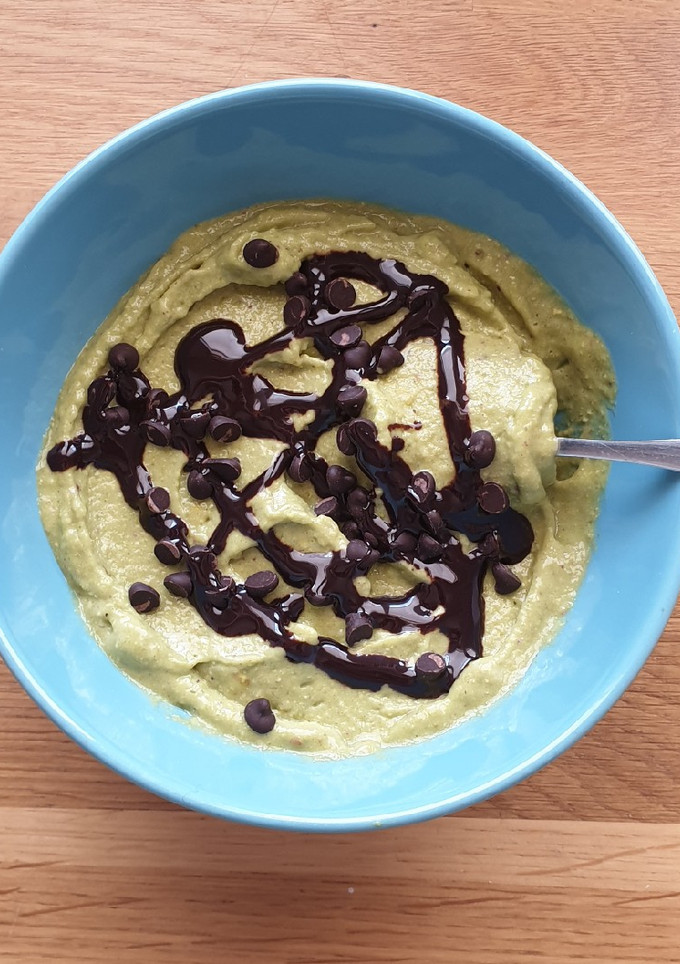 Una foto de Helado de pistacho vegano Thermomix