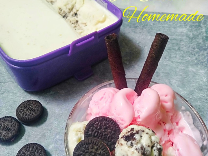 Ternyata ini loh! Resep bikin Ice cream homemade (strawberry &amp;amp; sandwich biscuit) yang sempurna