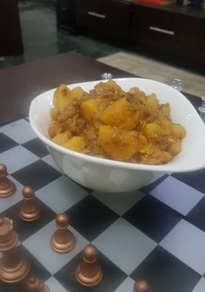 A picture of Yam and beans pottage.