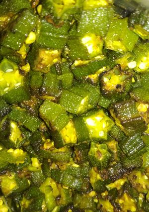 A picture of Okra stir fry.