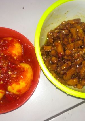 Foto resep Telor bulat balado & Tempe oreg